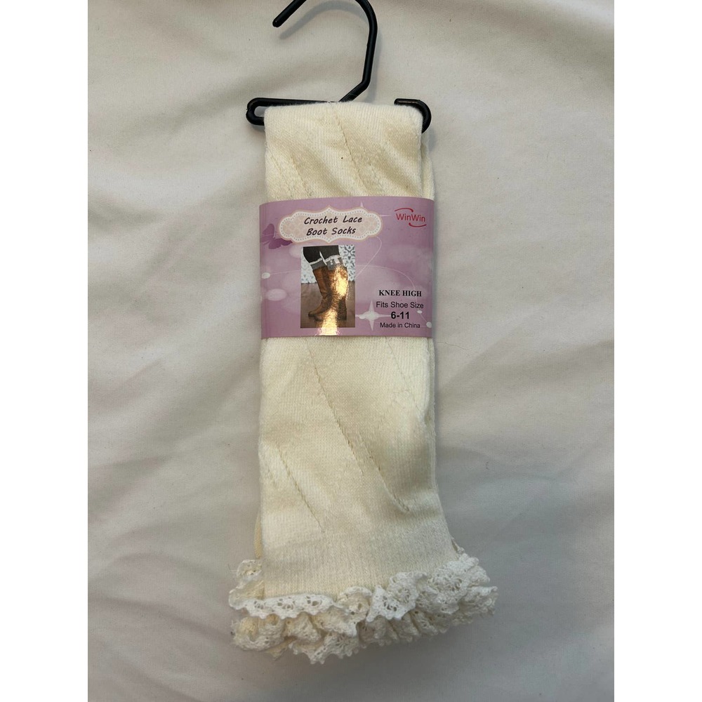 NEW Lot of 5 Crochet Lace Knee High Boot Socks fits Women's Shoe Size 6-11 Color - Picture 8 of 12